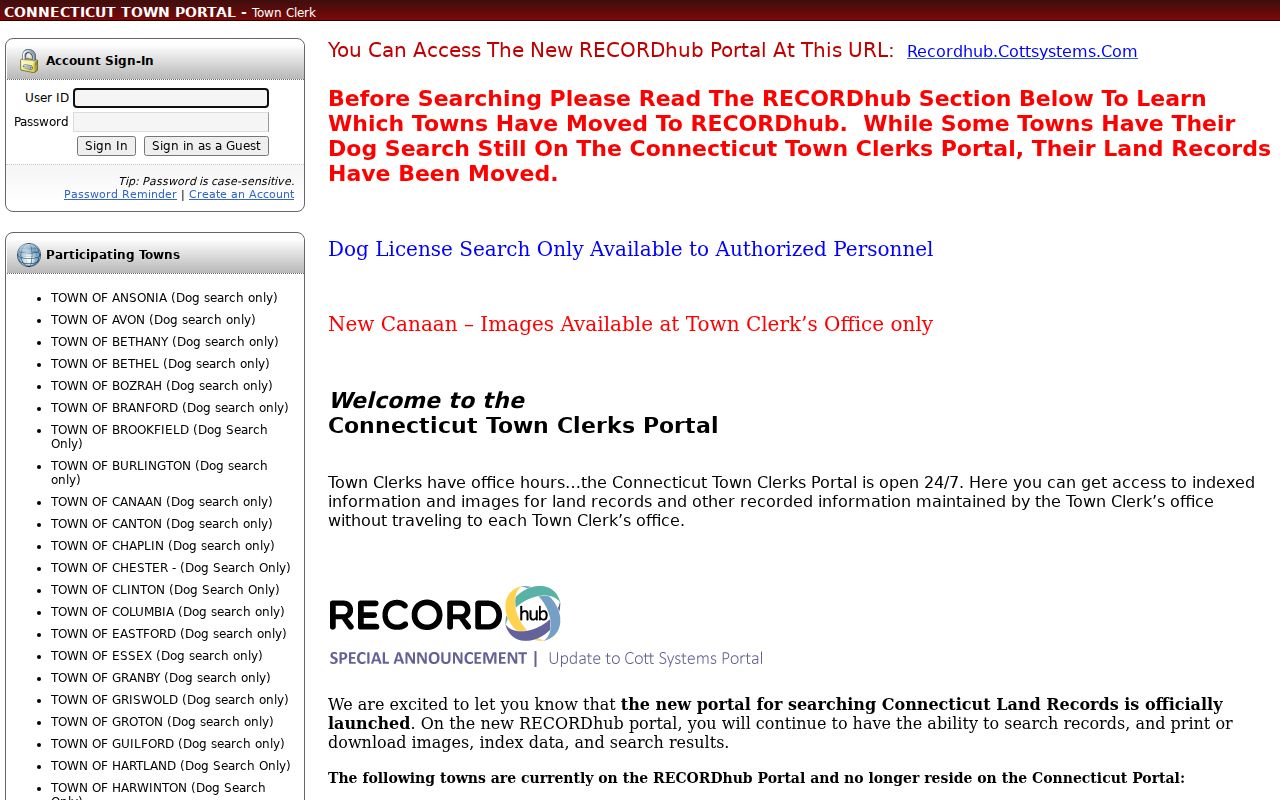 New Canaan residents directory Town Clerk deed index